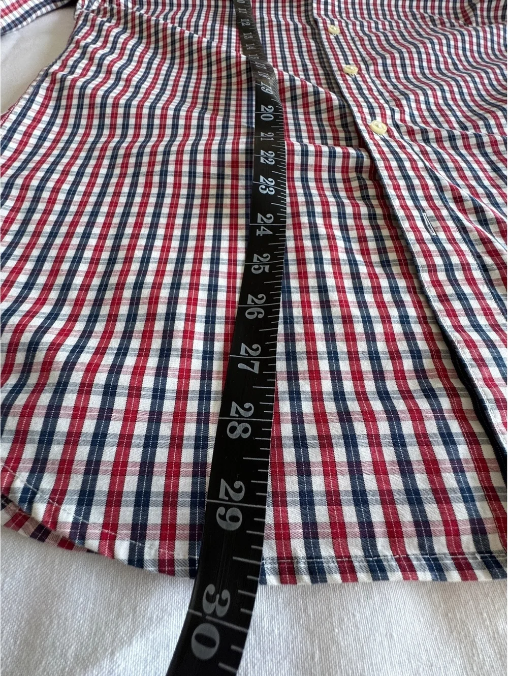 Banana Republic Men’s Check Button Down Navy & Red size Small